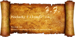 Hadady Filoméla névjegykártya